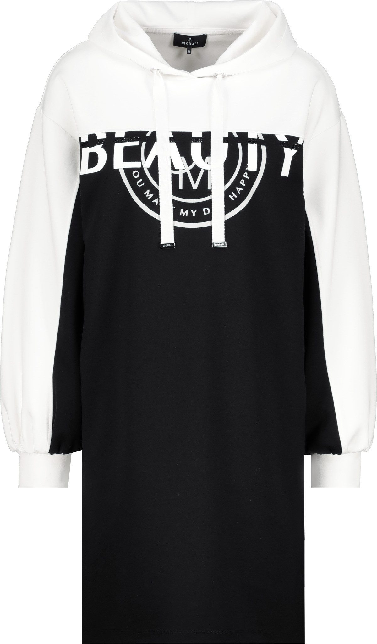 Monari Sweatkleid mit Kapuze "Beauty" Schriftzug günstig online kaufen