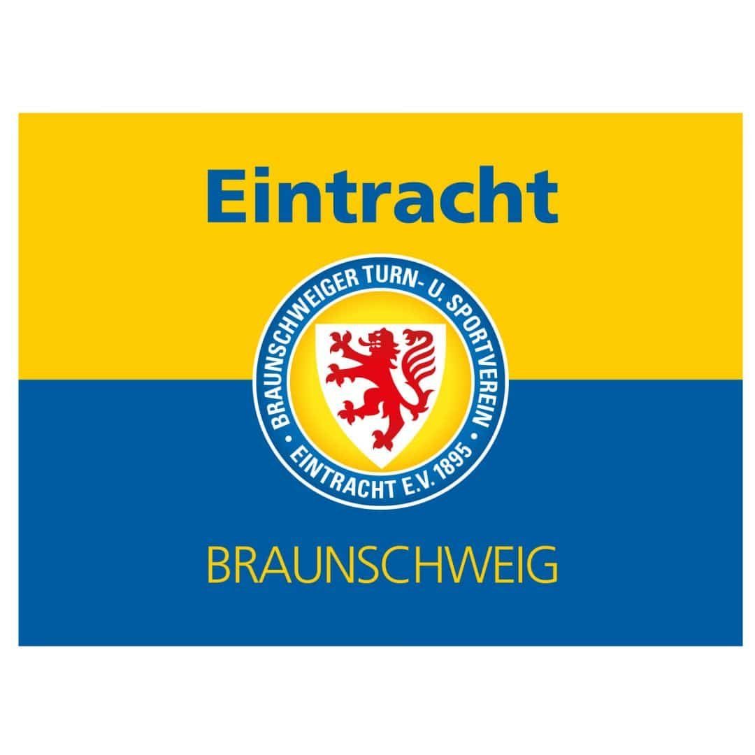 K&L Wall Art Wandtattoo Fußball Wandtattoo Eintracht Braunschweig Banner Löwenstadt Gelb Blau, Wandbild selbstklebend, entfernbar