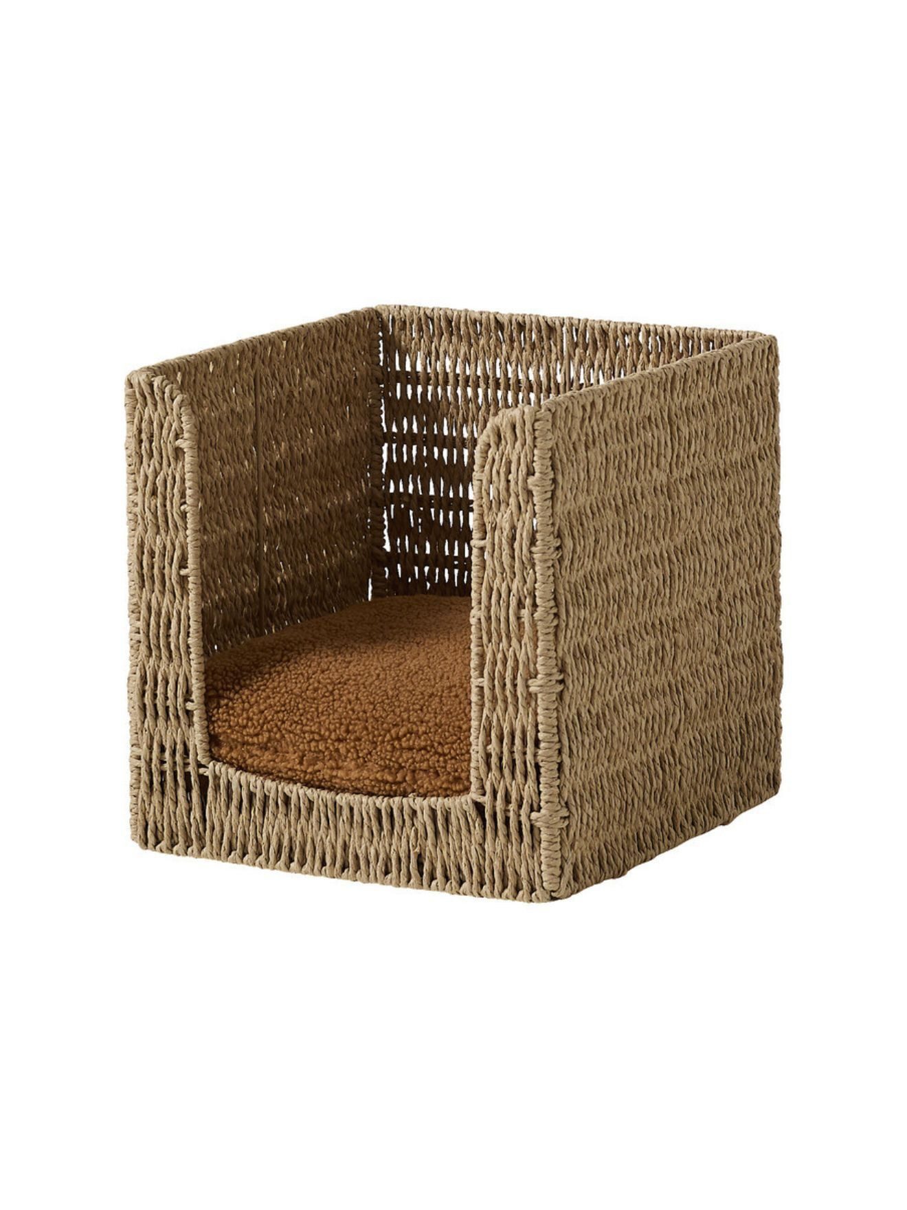 vertbaudet Tierkorb Katzenkorb aus Papierkordel FAMILY, faltbar, herausnehmbares Kissen