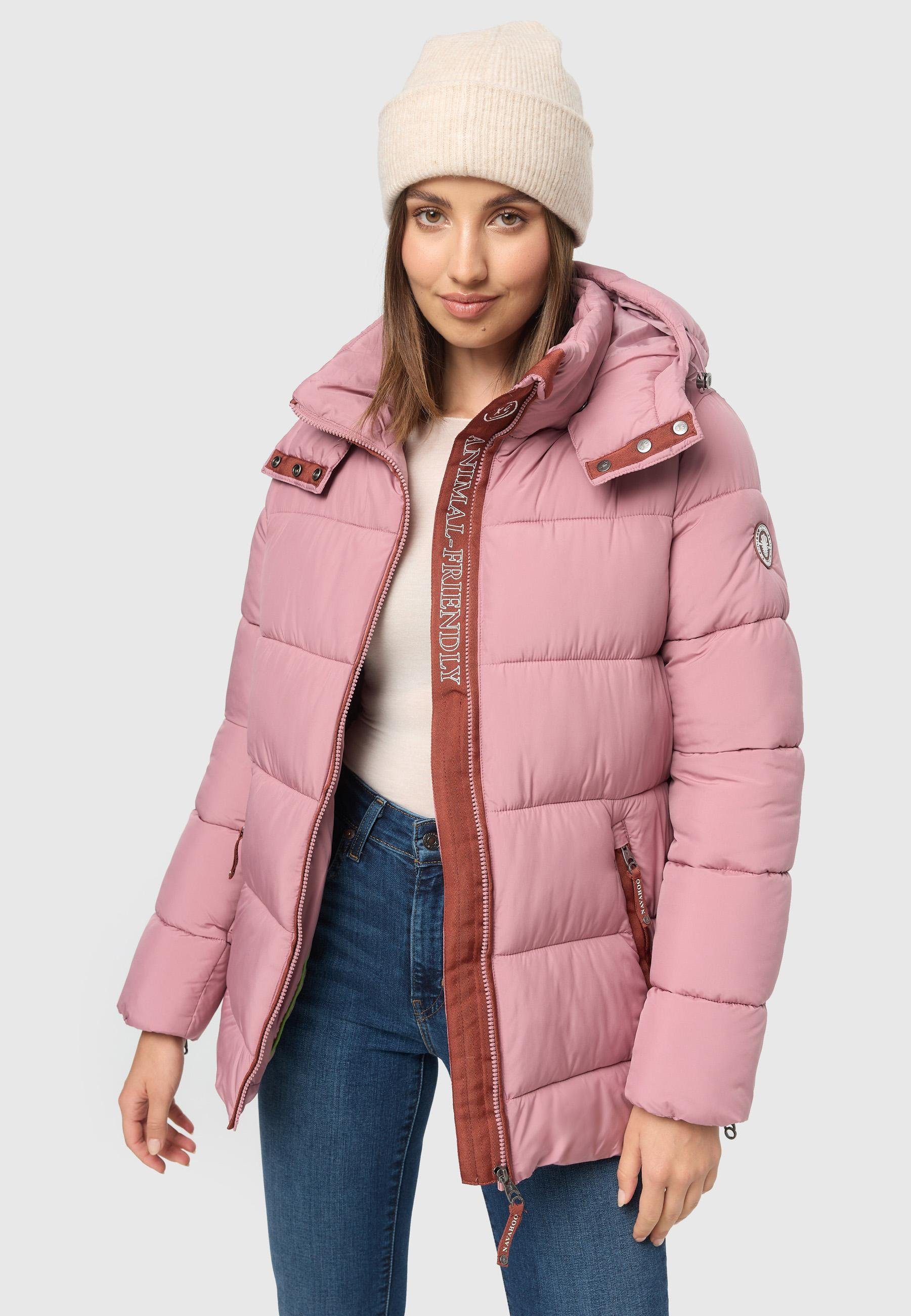 Navahoo Winterjacke Wattewölkchen Modische Damen Steppjacke mit kontrastfarbenen Details