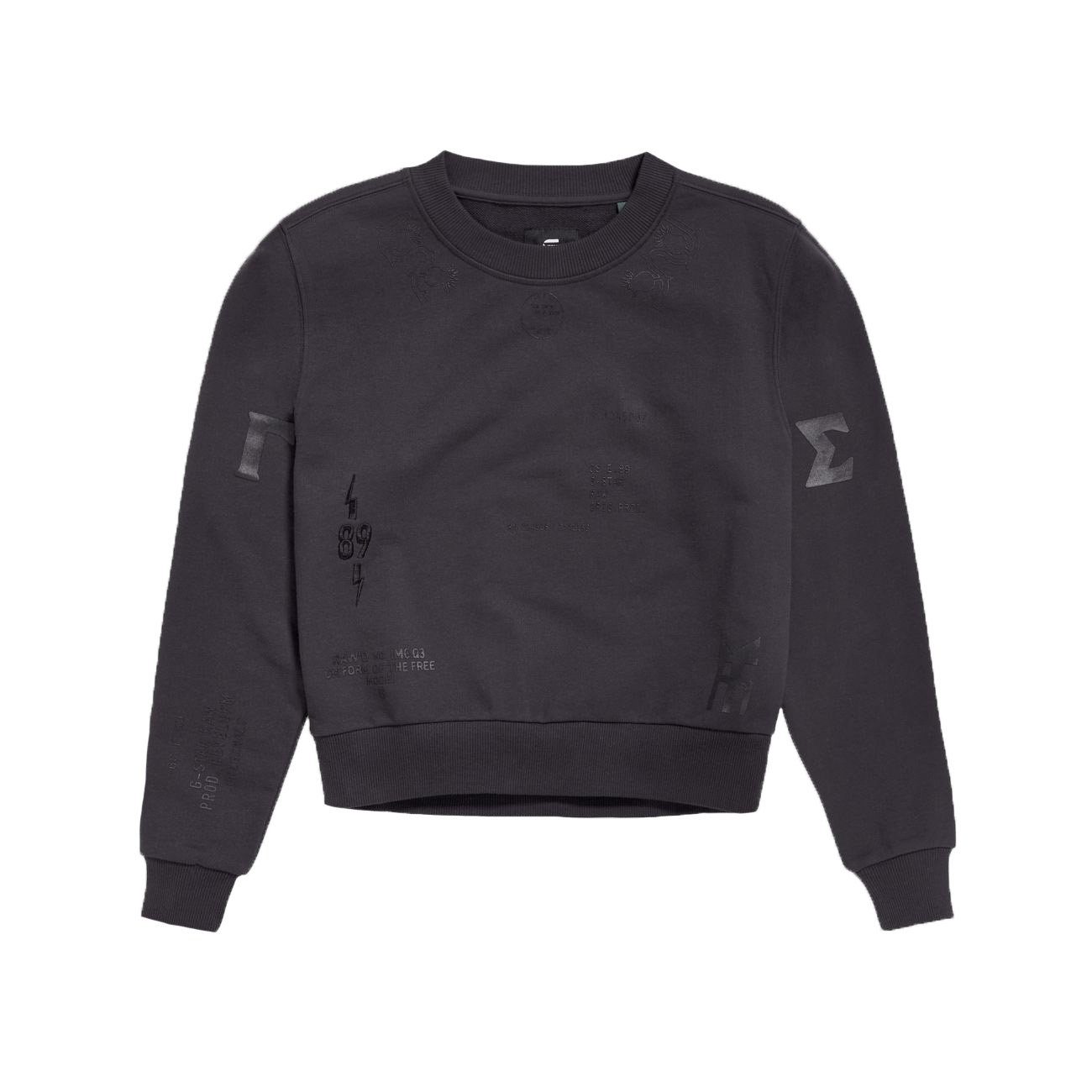 G-Star RAW Sweatshirt Multi Graphic Crooped Loose SW WMN (1-tlg) Caviar