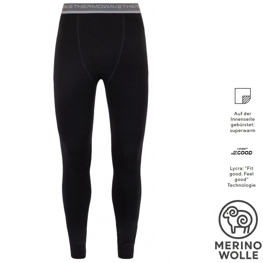 Termozeta Trainingstights Thermowave - Herren Merino ARCTIC dicke Hose Thermohose, black