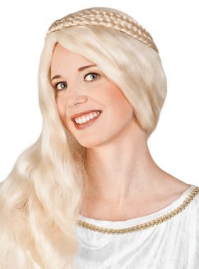 Maskworld Kostüm-Perücke Prinzessin Perücke, Blonde Langhaarperücke mit geflochtenen Zöpfen