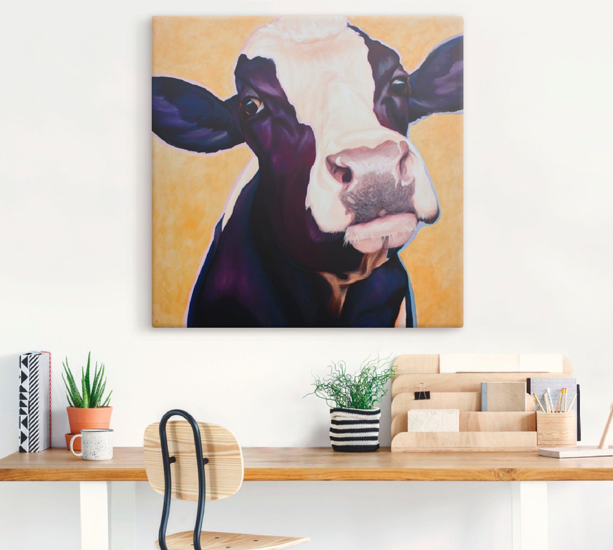 Artland Wandbild Kuh Gertie, Größen versch. (1 Leinwandbild, in Haustiere oder St), als Wandaufkleber Poster