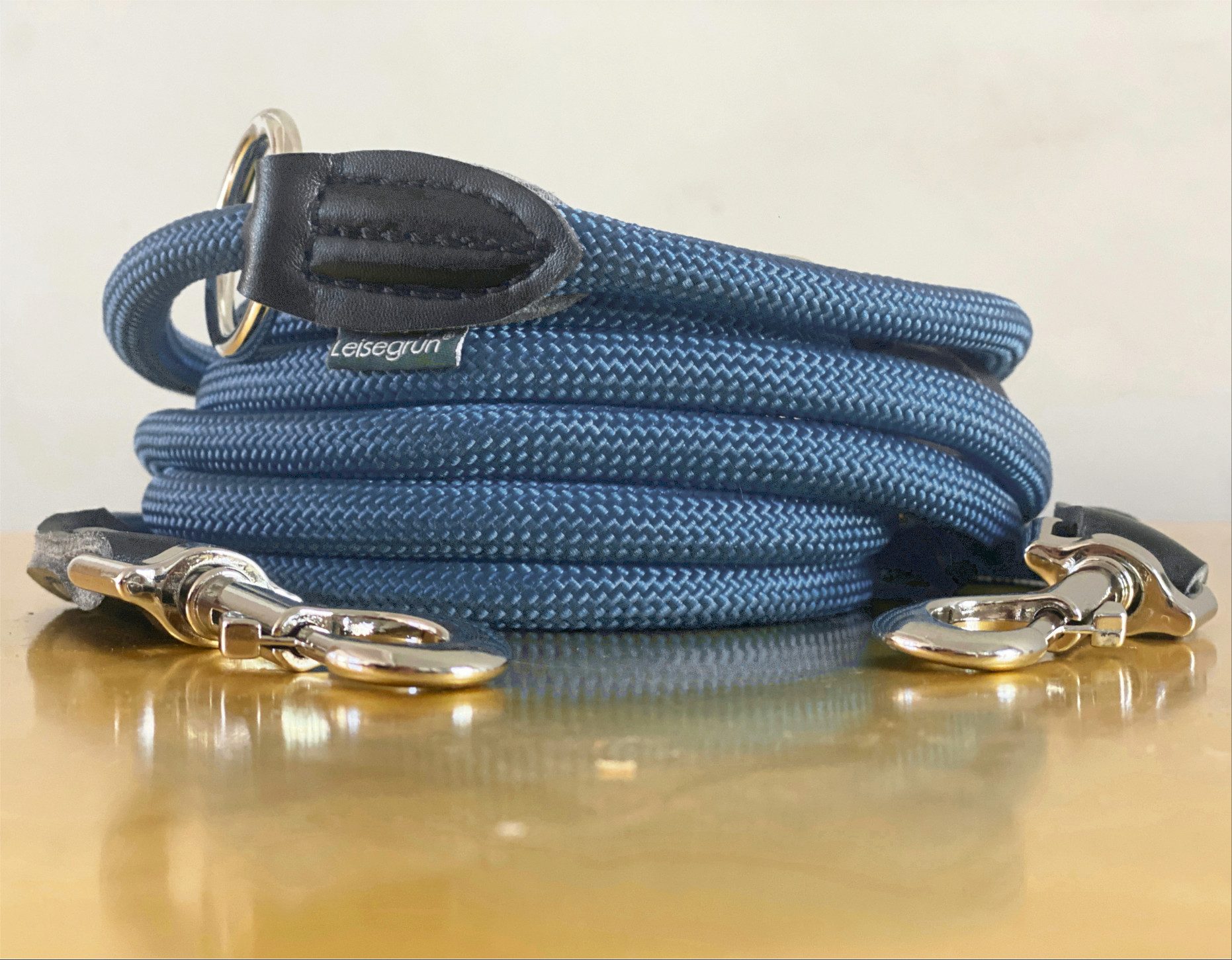 Leisegrün Hundeleine Hundeleine für große Hunde, Hundeleine 3m verstellbar - Blau, Nylon