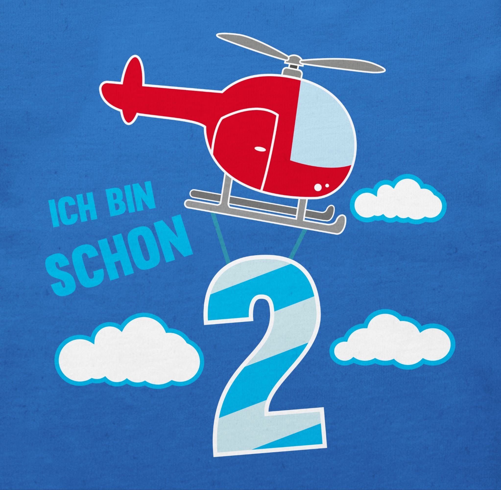 2. Shirtracer Hubschrauber 2 bin Geburtstag Royalblau zwei Ich T-Shirt schon