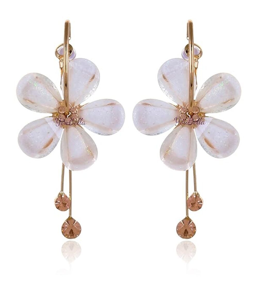 YouBella Ohrring-Set Florale Tropfenohrringe Goldplattiert für Damen (Set, Perfekt für besondere Anlässe und Bürokleidung), Modischer Kunstschmuck