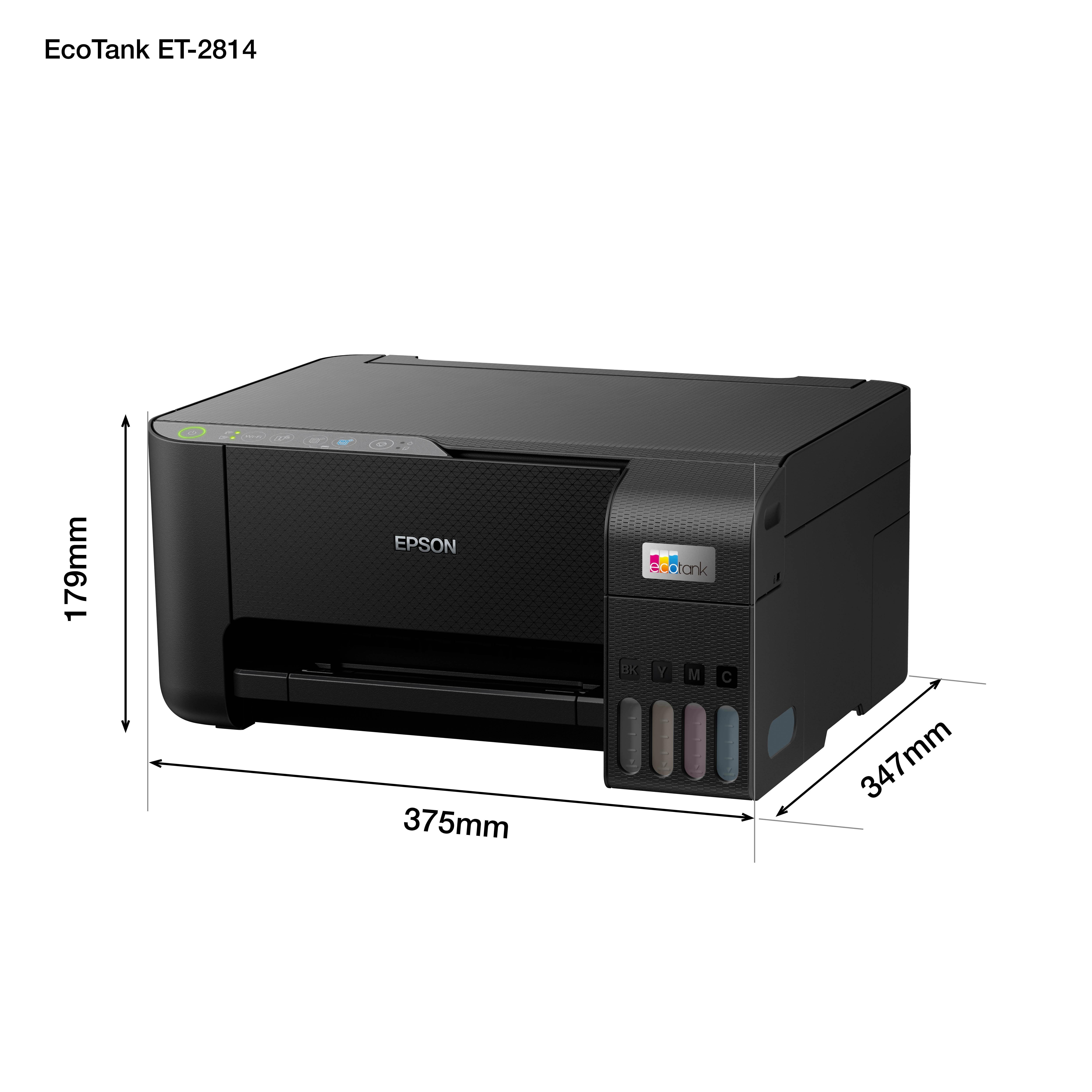 Epson EcoTank Tintenstrahldrucker, (Ethernet) LAN ET-2814 (Wi-Fi), (WLAN