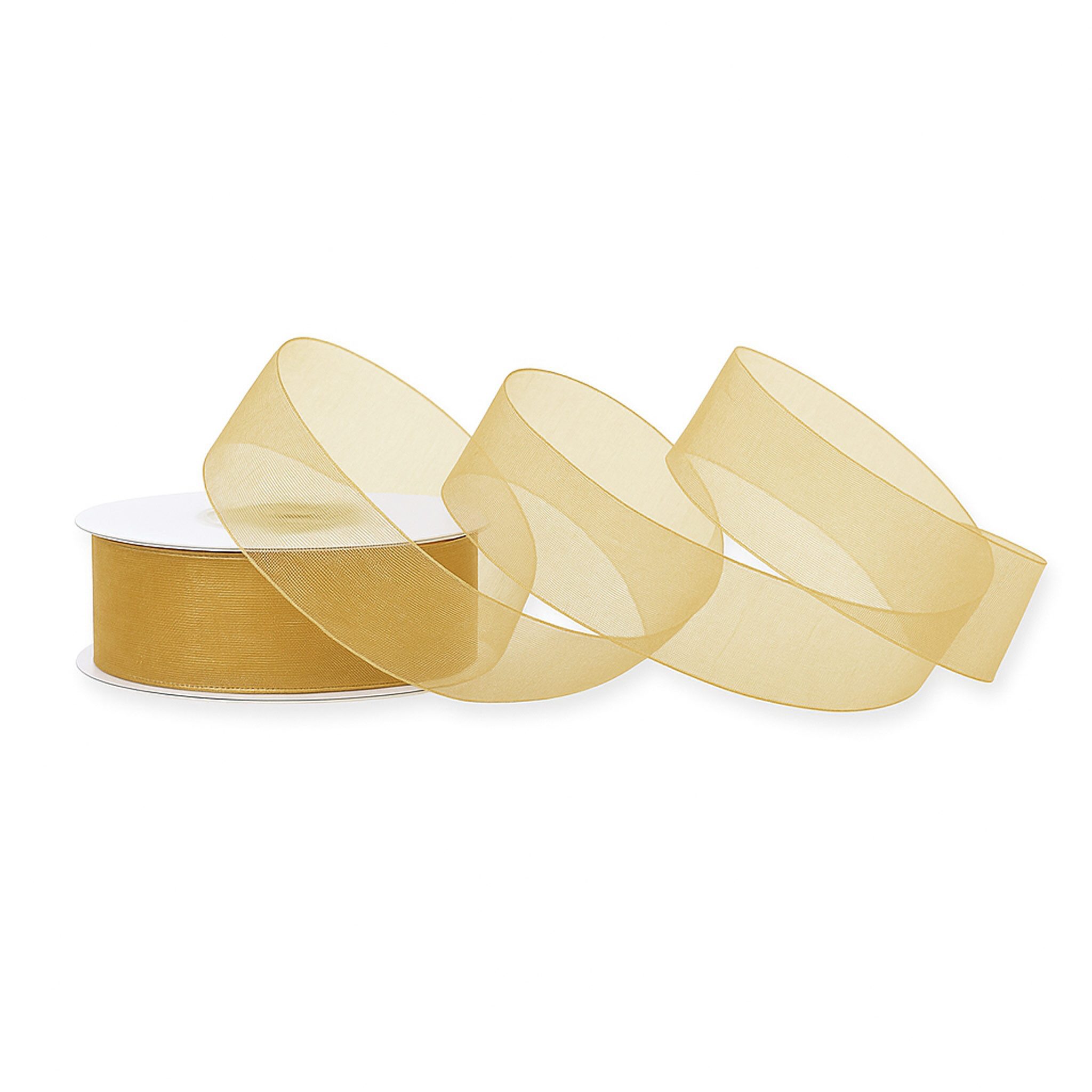 Creativery Organzaband, Organzaband 25mm x 25m Rolle Gold