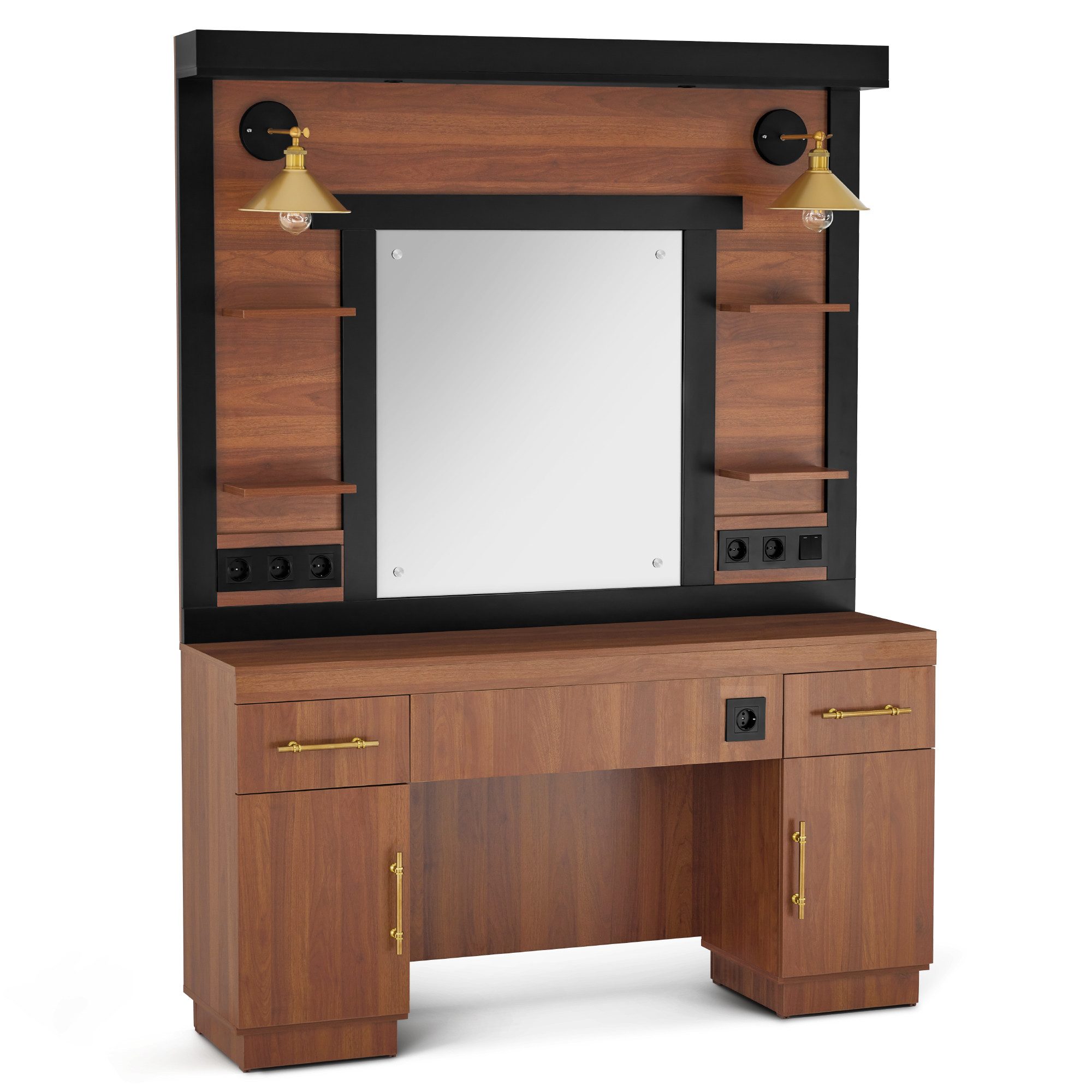 Barberpub Spiegelschrank BarberPub Friseurplatz mit Ablagen günstig online kaufen