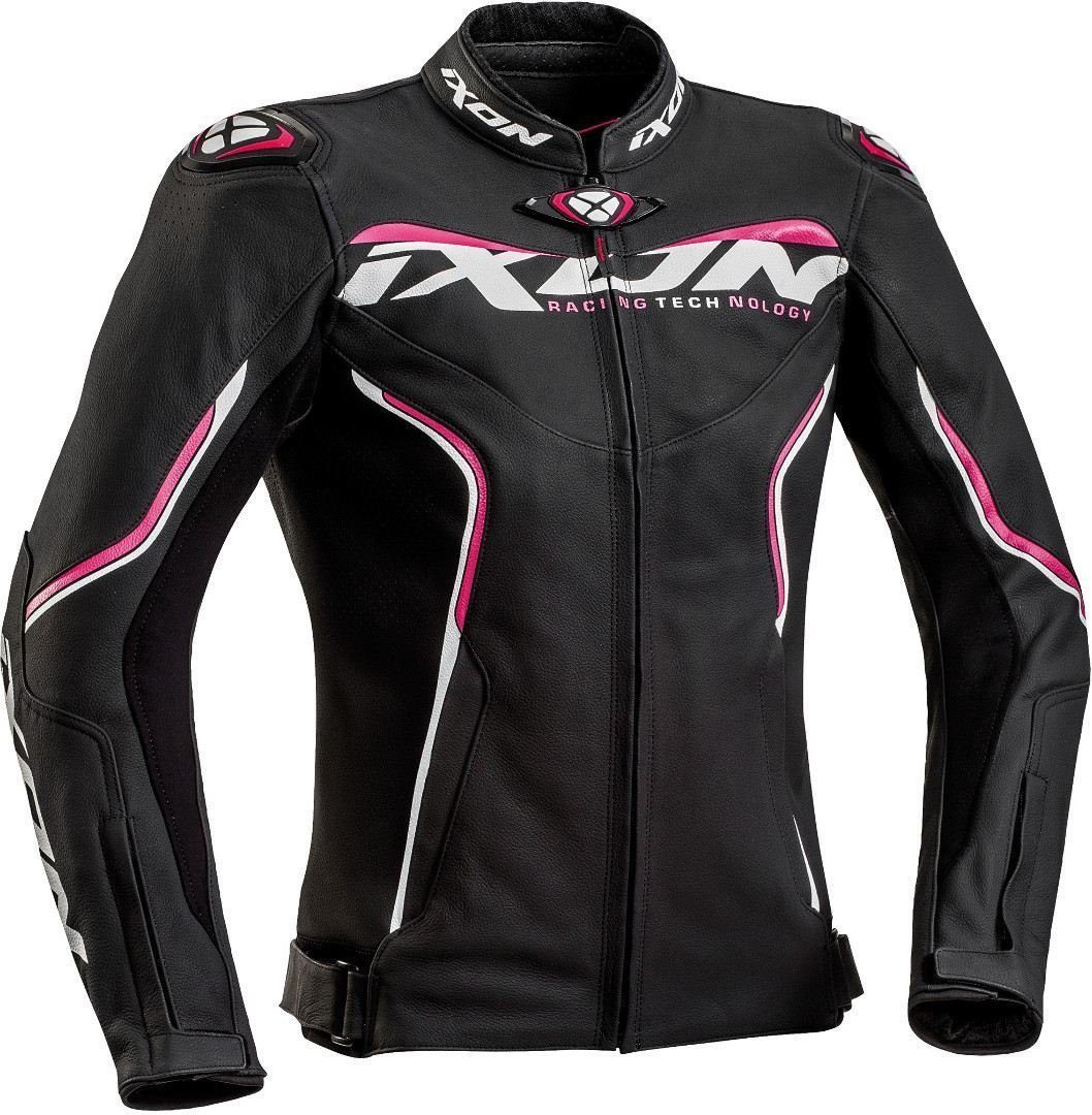 Ixon Motorradjacke Trinity Damen Motorrad Lederjacke Black/White/Pink | Jacken