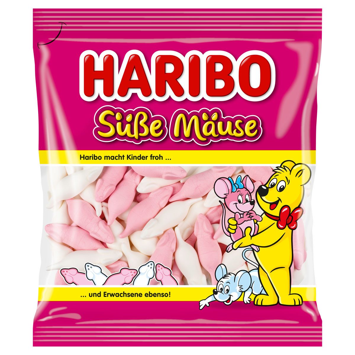 HARIBO Süßigkeit, Haribo Süße Mäuse Schaumzucker Himbeer und Saftorange Geschmack 175g