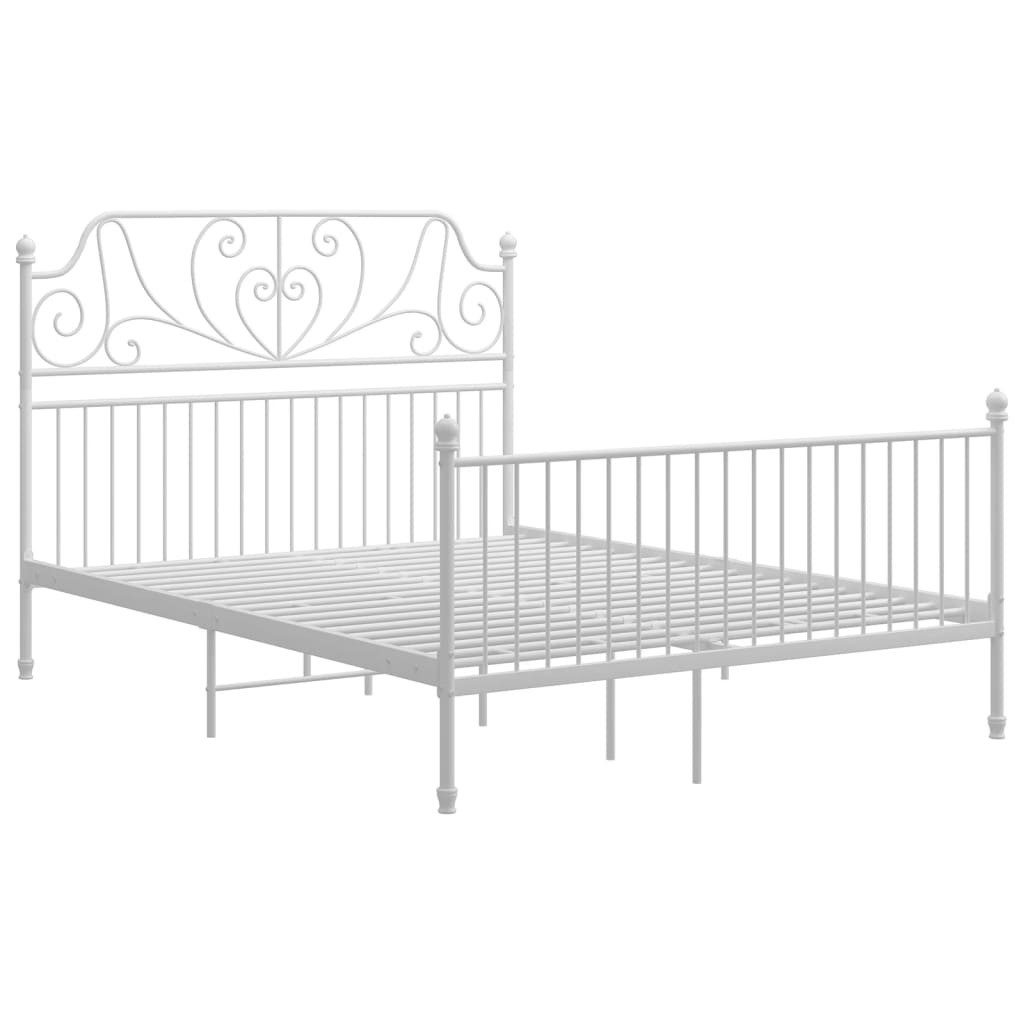 vidaXL Bettgestell, Bettrahmen Weiß Metall 140x200 cm günstig online kaufen