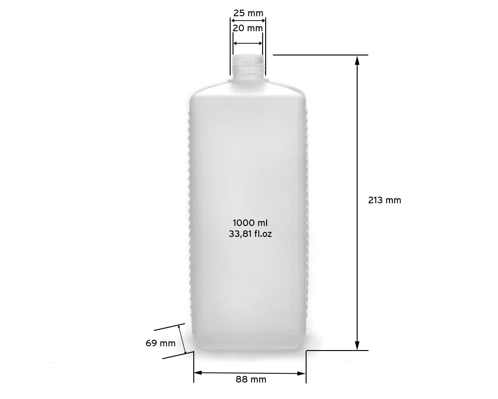 Kanister 1.000 (5 ml weißen St) eckig HDPE 5 aus OCTOPUS mit Plastikflaschen Schraubverschlüss