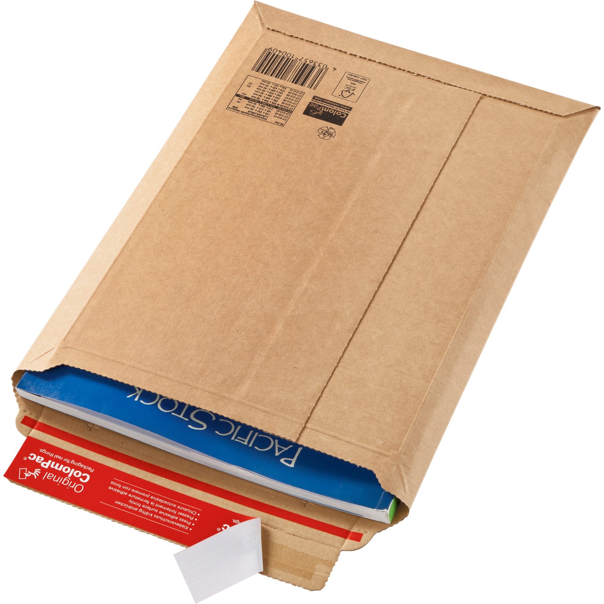 COLOMPAC Versandtasche Versandtasche Rigid Plus CP010.05 DIN A4+ selbstklebend Wellpappe brau