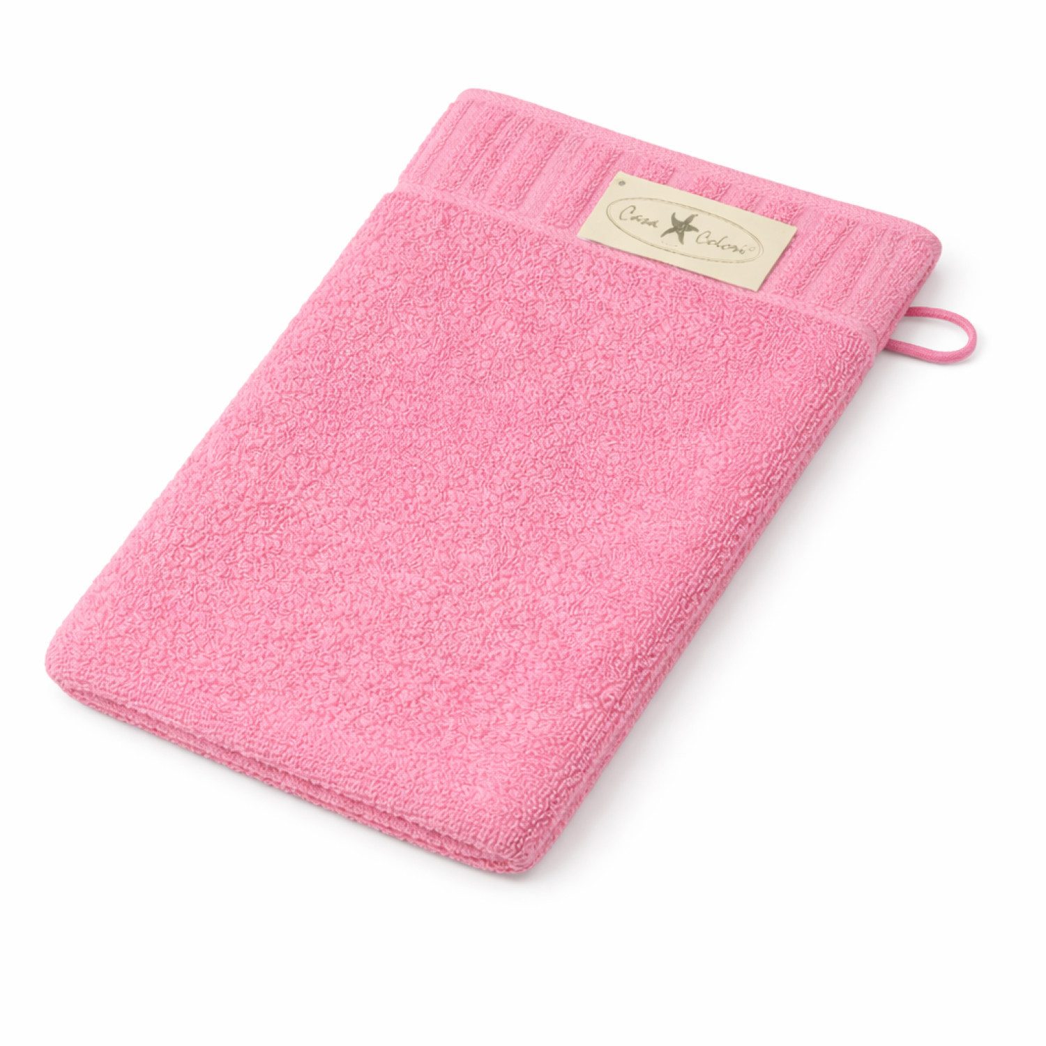 Casa Colori Waschlappen Uni, (1-St), Hohe Farbbrillanz, Einfache Pflege