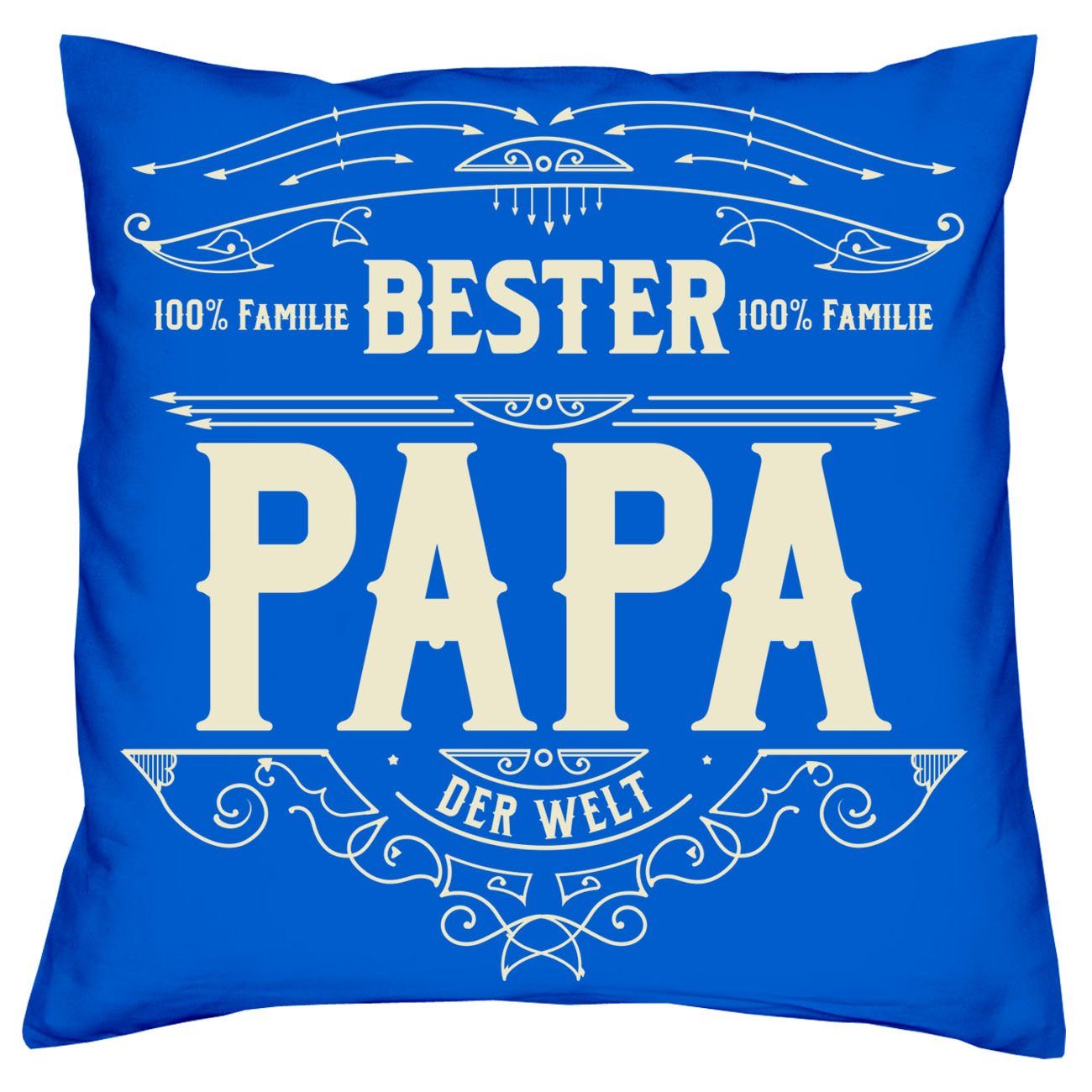 Männer Socken Kissen Bier Vatertagsgeschenk Soreso® Bester royal-blau Spruch, Dekokissen und Papa mit Papa