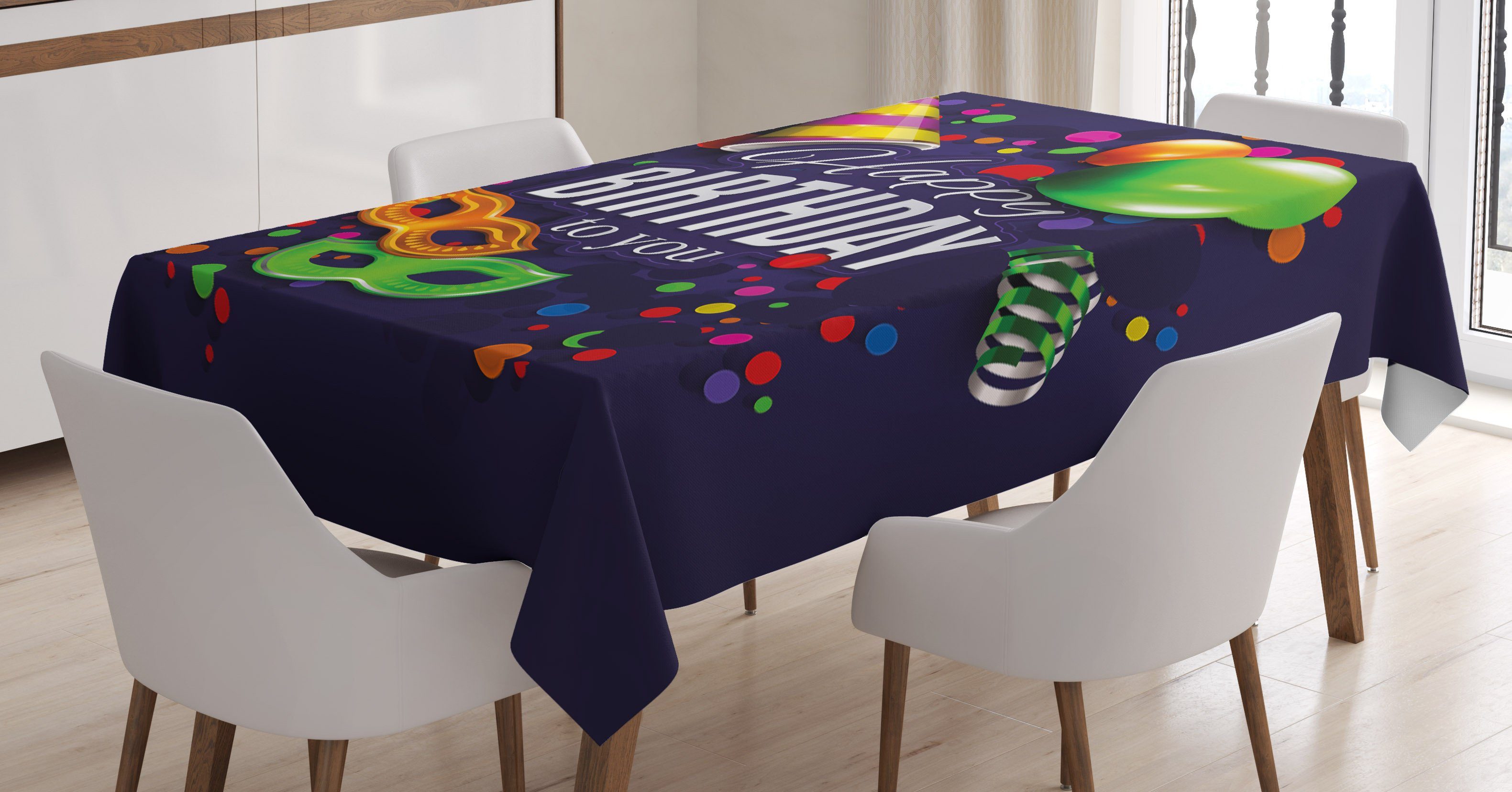 Farbfest Masken Farben, Für Tischdecke den Klare Bereich Bänder Abakuhaus Außen Waschbar geeignet Luftballons Indigo