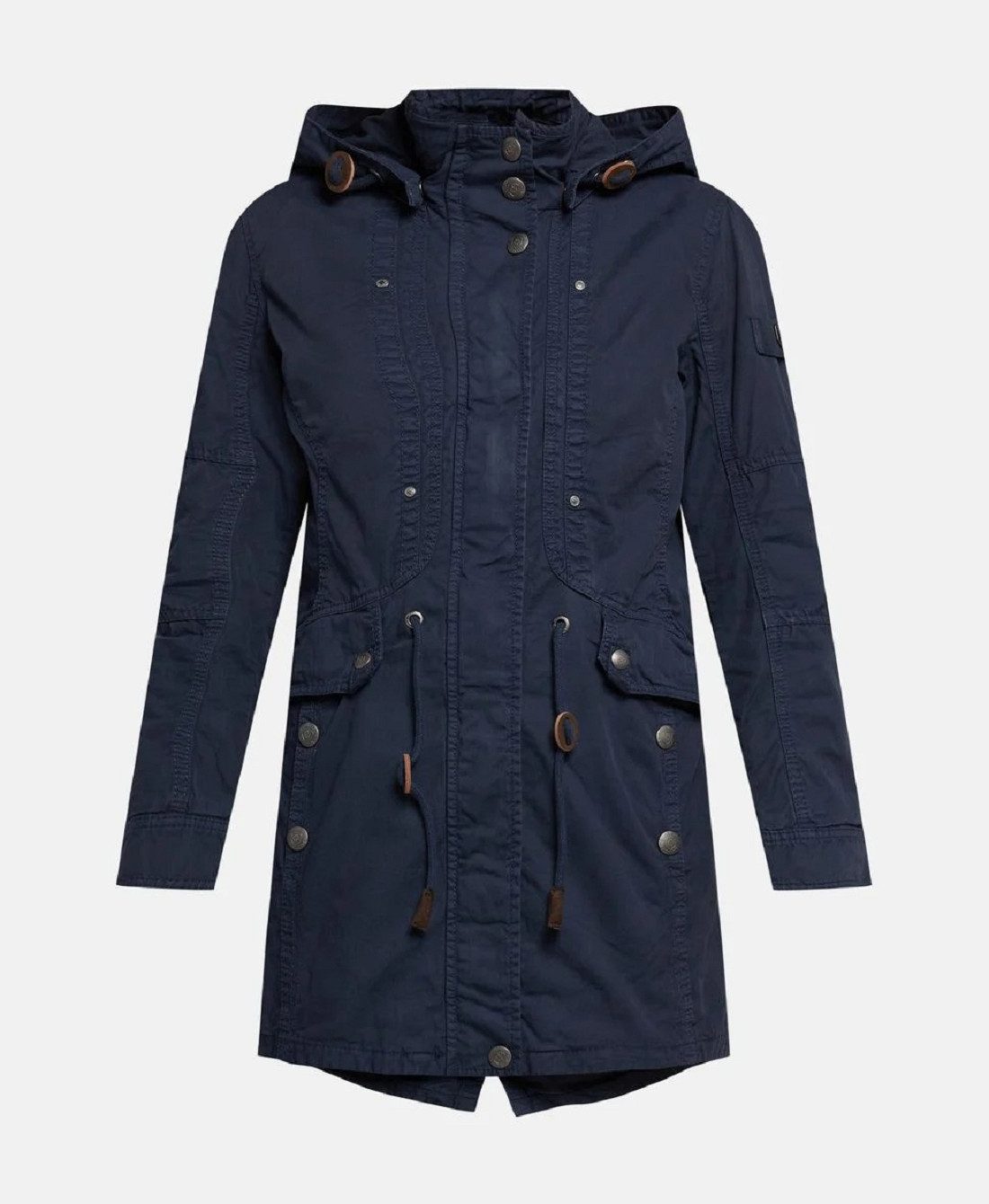 Wellensteyn Parka Wellensteyn Damen Jacken, Übergangs Parka Taiana TAIA-888, Blau abnehmbarer Kapuze, in Unifarbe