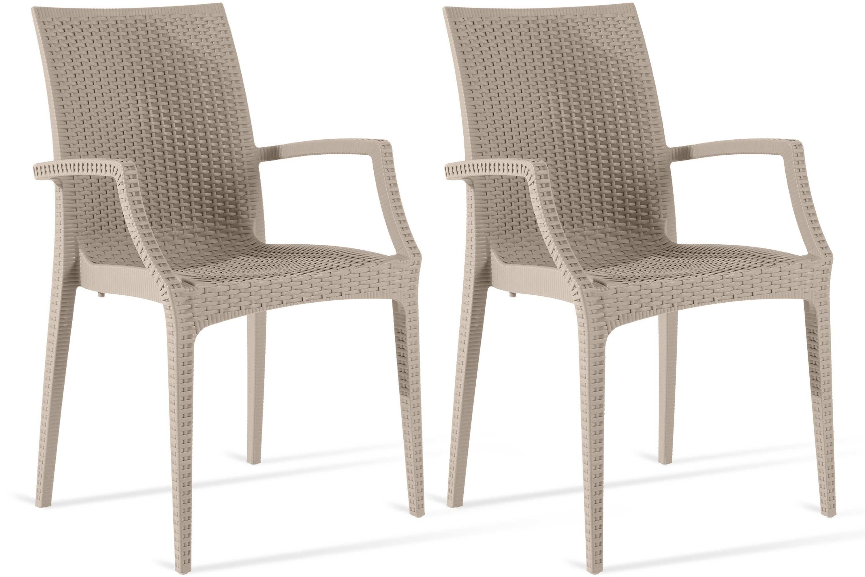 KONSIMO® Gartenstuhl ETULI Gartenstühle, Stapelstuhl, Premiumware aus Italien, Modern (Set, 2 St), witterungsbeständiges Material, mit Armlehnen, Stapelbar