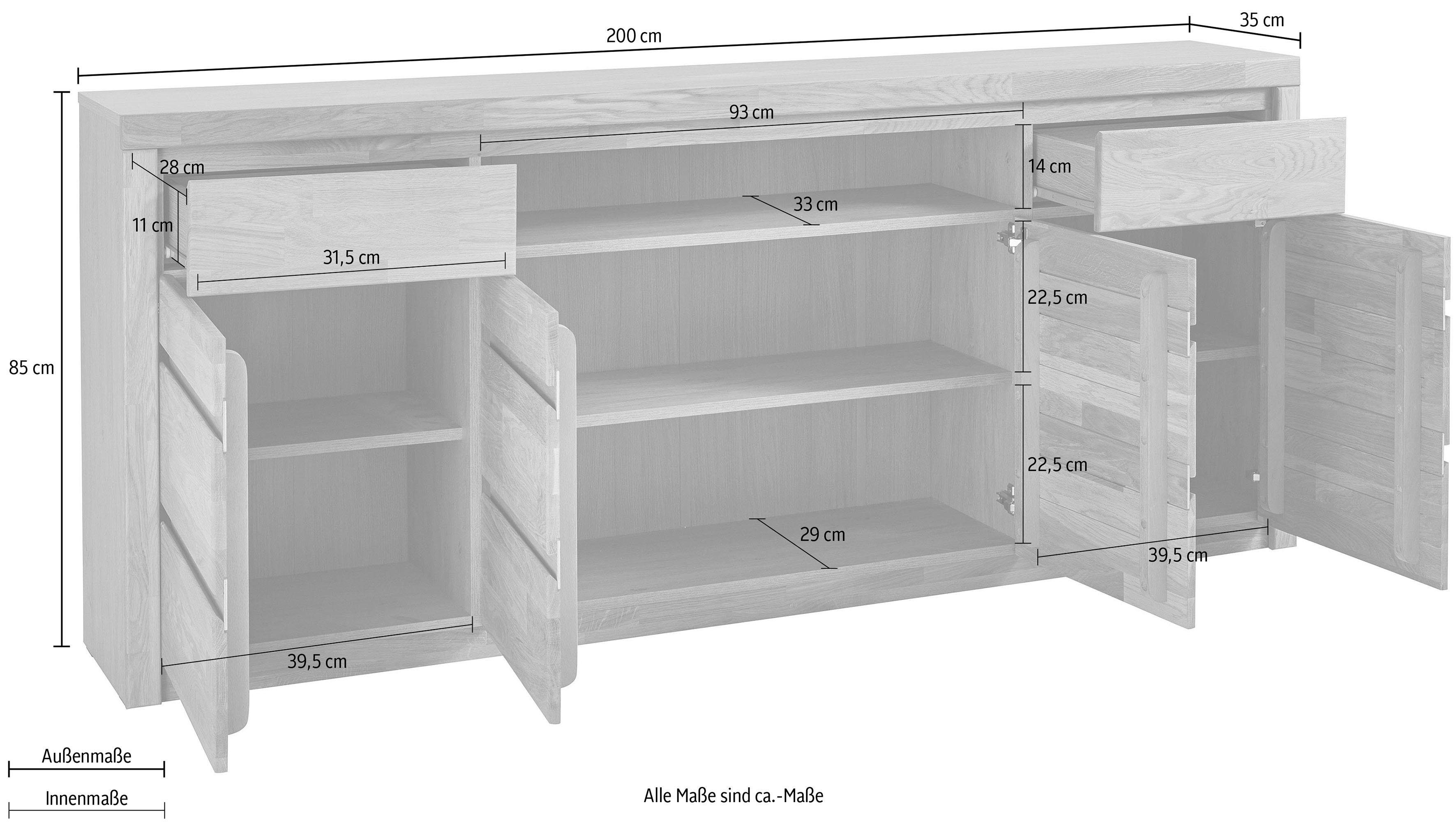 OTTO home Kommode Silkeborg, Breite 200 cm