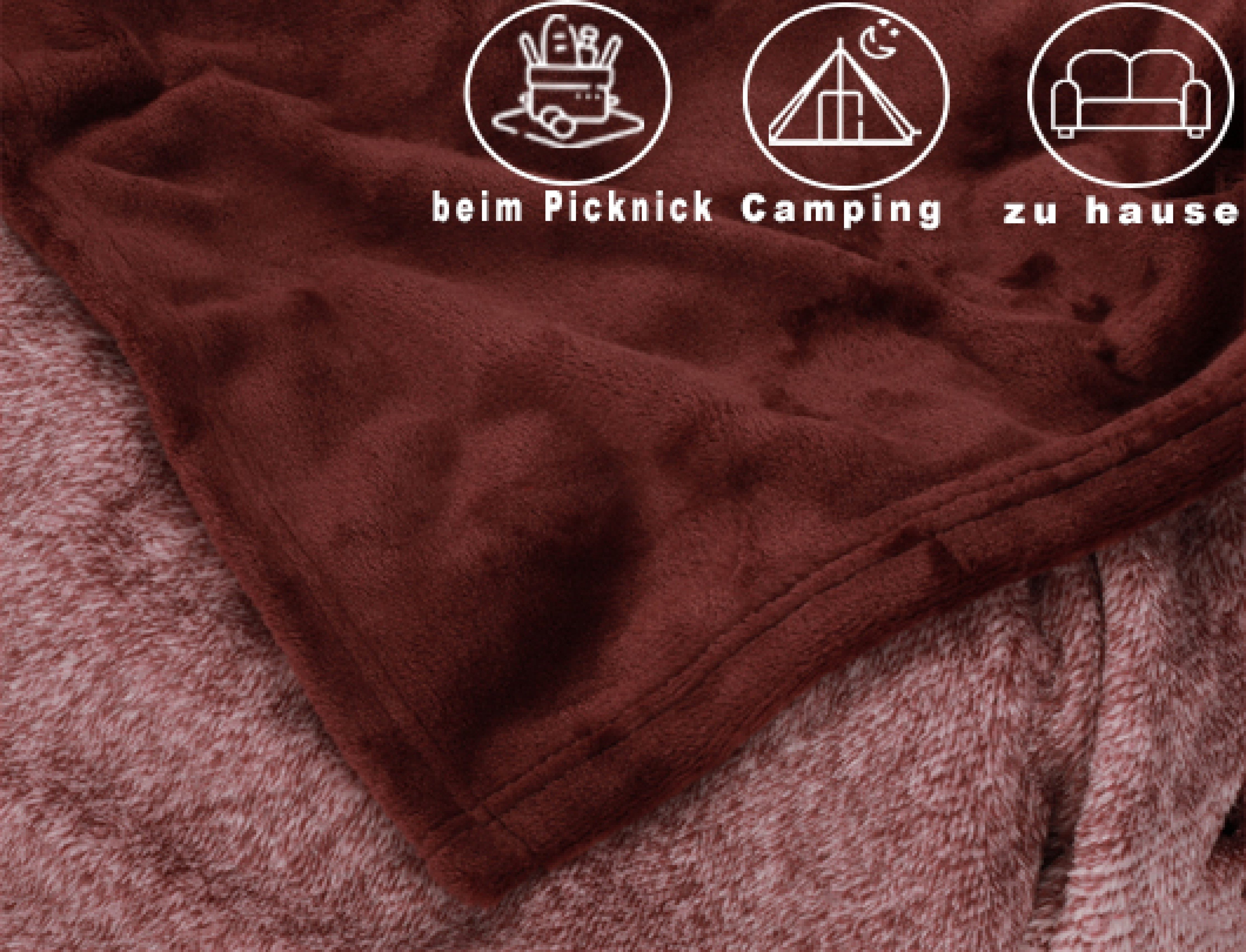 Wohndecke Kuscheldecke in der Geschenkverpackung Größe 140x190 cm, Betz, Wohndecke XXL Warm Sofadecke Decke Couch