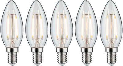 Paulmann »5er Pack 2,6W Kerze E14 klar 2700K« LED-Filament, E14, 5 St., Warmweiß