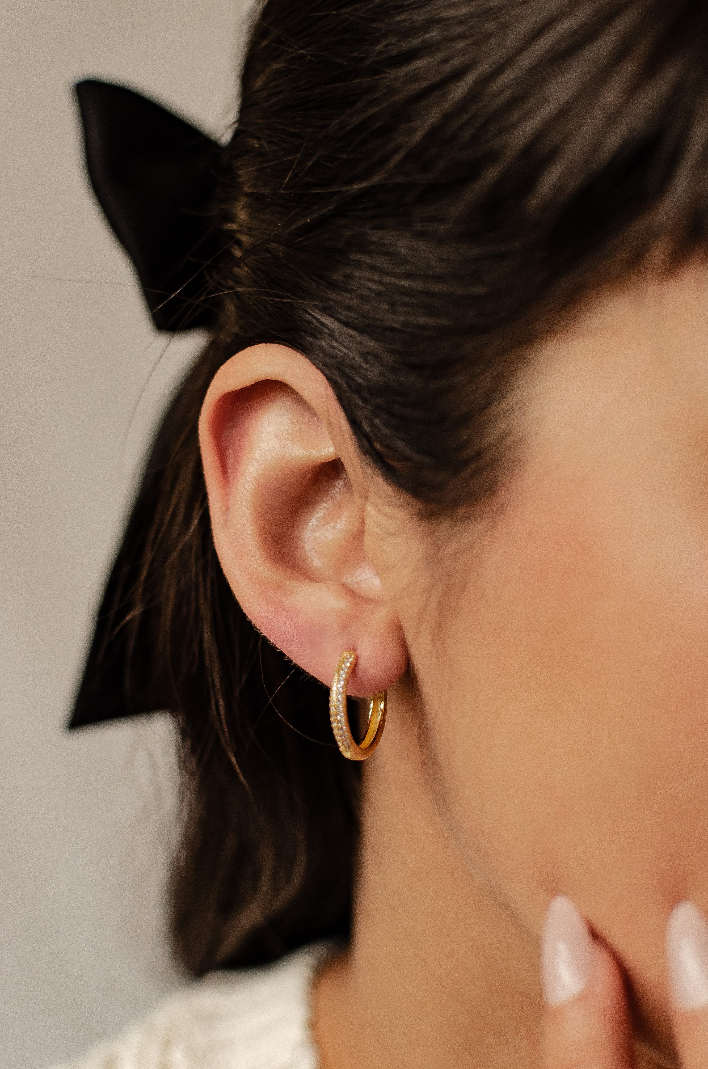 Hey Happiness Paar Creolen Doppel Zirkonia, Klein / Mittel, Schicke Silber günstig online kaufen