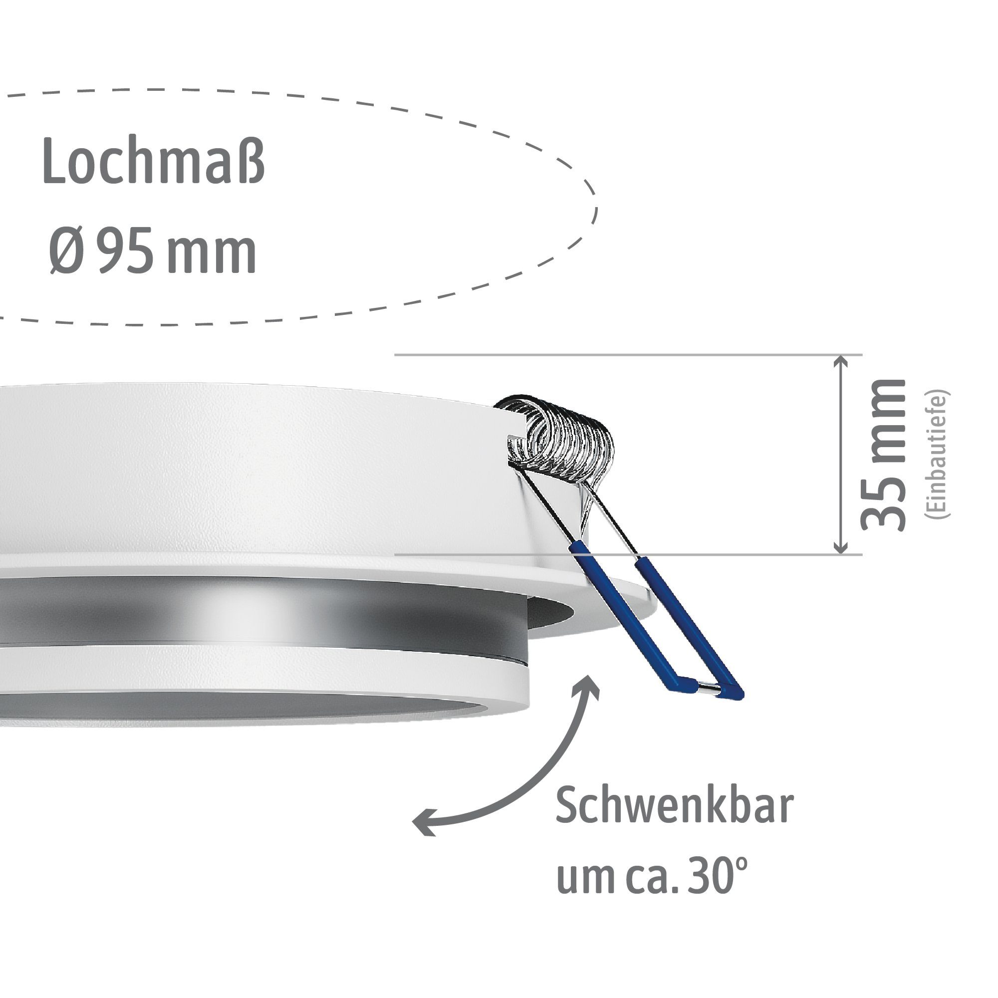 SSC-LUXon mit Einbaustrahler Warmweiß schwenkbar rund weiss LED LED 5W, Einbaustrahler LAGO LED Modul Design
