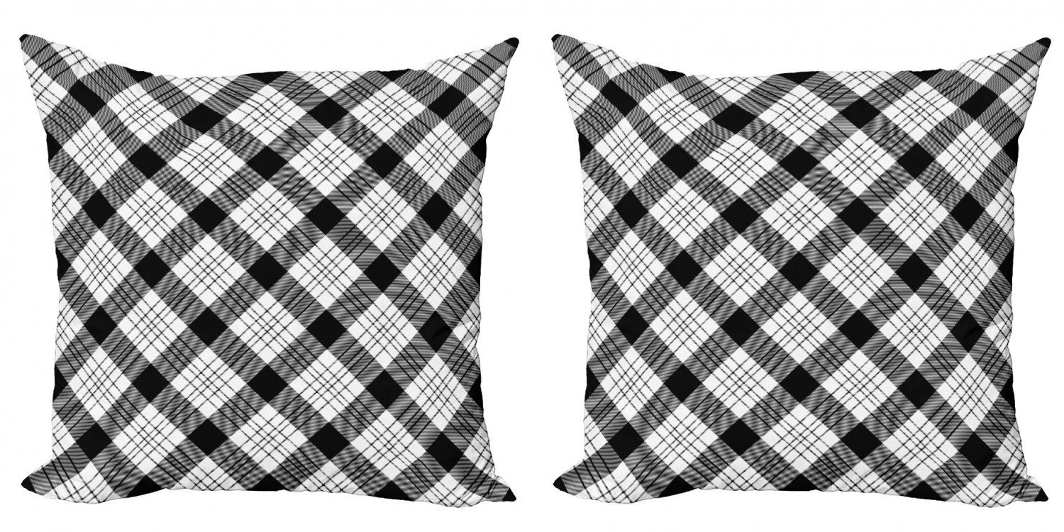 Kissenbezüge Modern Accent Doppelseitiger Digitaldruck, Abakuhaus (2 Stück), Streifen Diagonal Hatched Polygonen