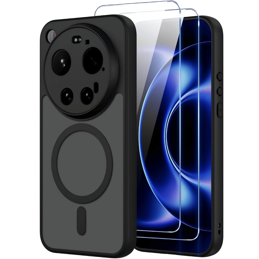 SmartUP Smartphone-Hülle + 2X Schutzglas für Xiaomi 17 Ultra MagSafe Case Display Full Cover 9H 6,9 Zoll, kompletter Rundumschutz