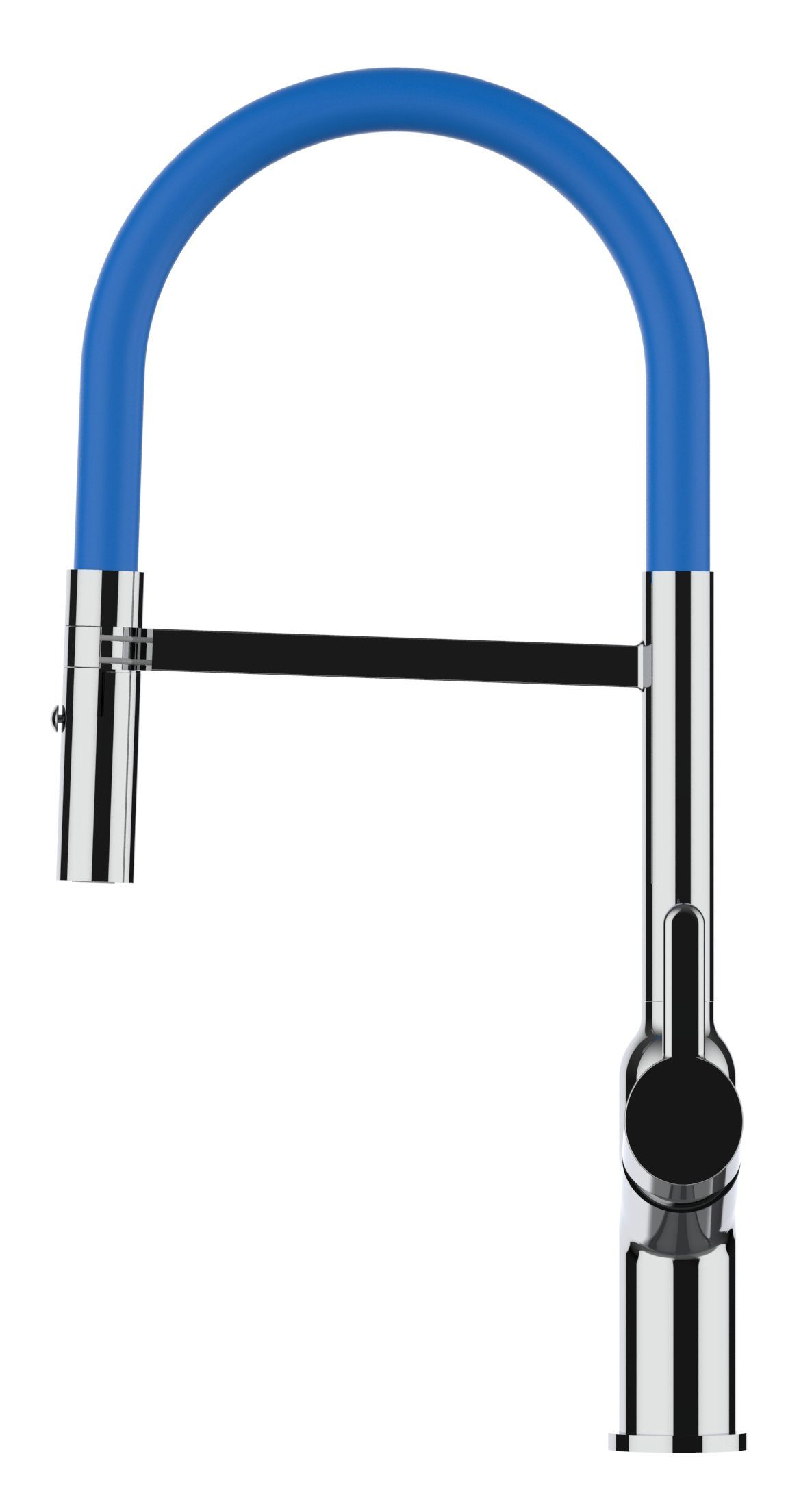 VIZIO Küchenarmatur Design Küchenarmatur chrom / 360° Verchromung, Brause Chrom abnehmbarer 2 schwenkbarem mit 2Strahl Hochdruck, mit Hochwertige Wasserhahn Auslauf und Brause Blau strahl