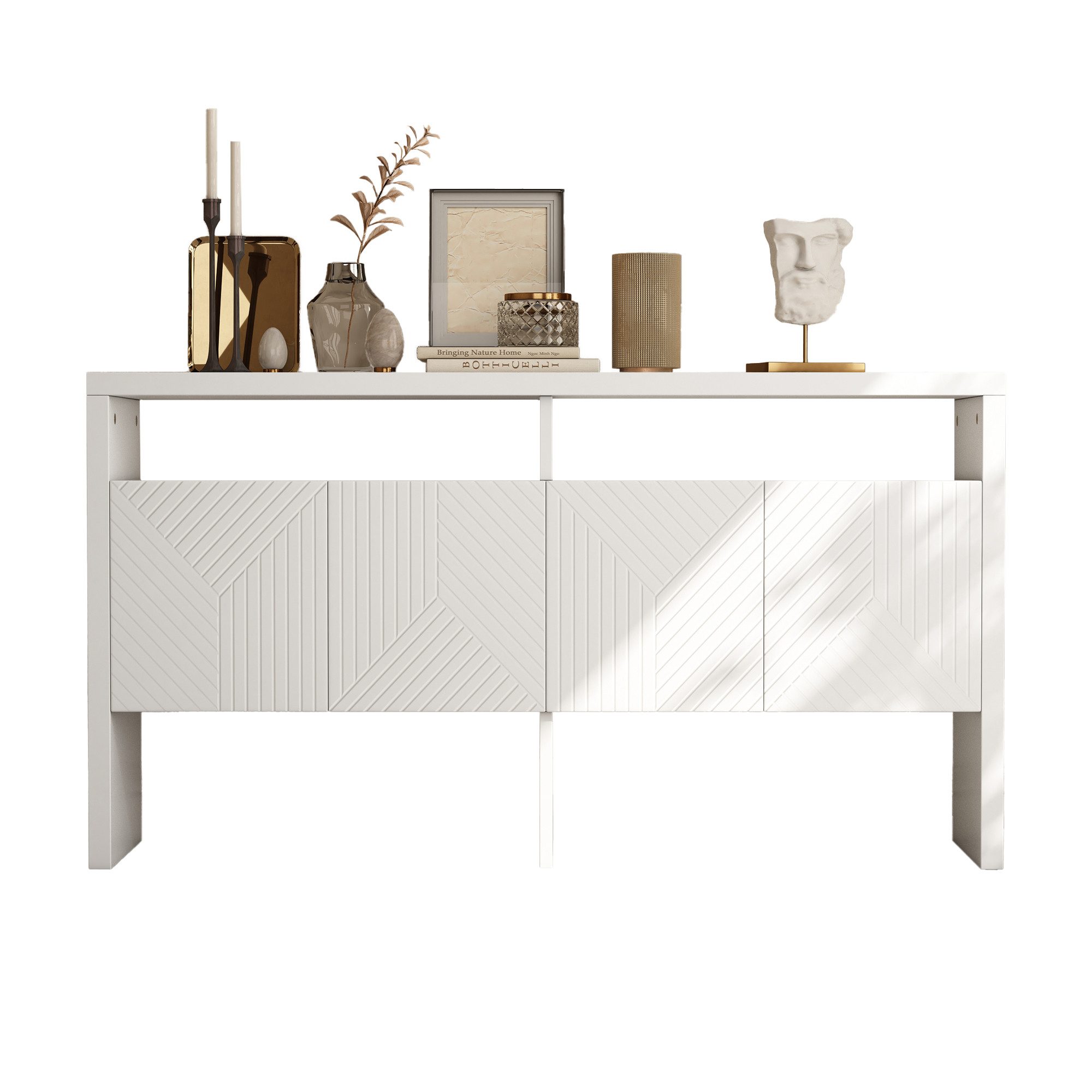 REDOM Sideboard Flurschrank (2 offene Fächer & 4 Türen für viel Stauraum., günstig online kaufen