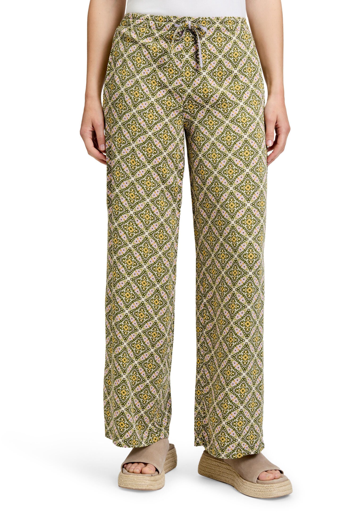 Cartoon Palazzohose Damen mit Gummizug Bindeband