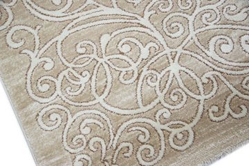 Teppich Moderner Teppich mit Glitzergarn im Floral Muster in Beige Creme, Teppich-Traum, rechteckig, Höhe: 12 mm