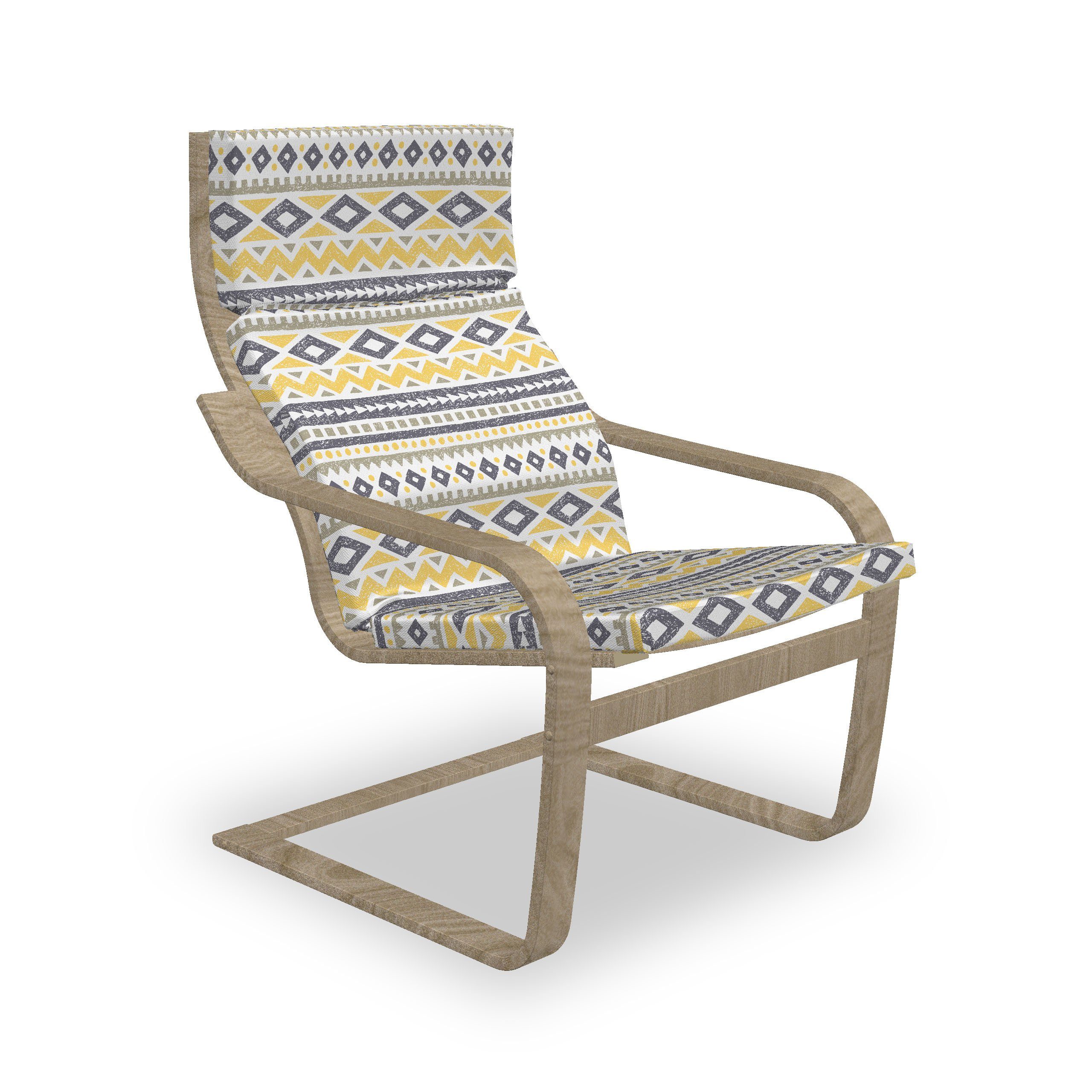 Abakuhaus Stuhlkissen Sitzkissen mit Stuhlkissen mit Hakenschlaufe und Reißverschluss, Retro Tribal geometrisches Muster