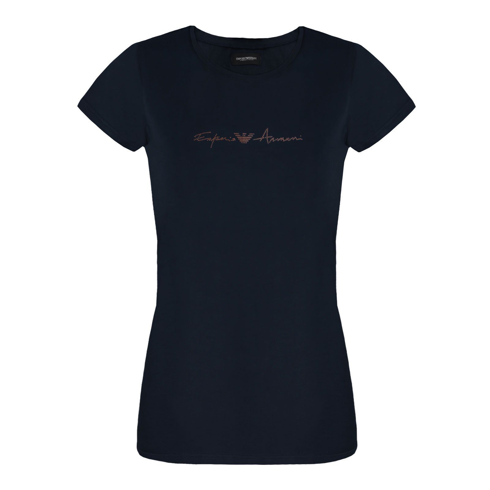 Emporio Armani T-Shirt U Neck T-Shirt mit funkelnden Markenschriftzug 00135 navy