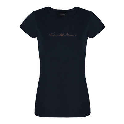 Emporio Armani T-Shirt U Neck T-Shirt mit funkelnden Markenschriftzug