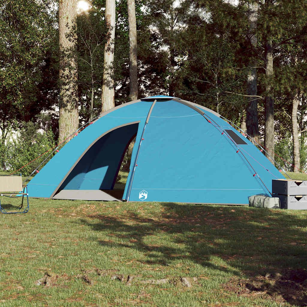 furnicato Faltzelt Campingzelt 8 Personen 487x305x182 cm Blau, (1 tlg), Wetterfestes Clipzelt mit E-Anschluss und versiegelten Nähten