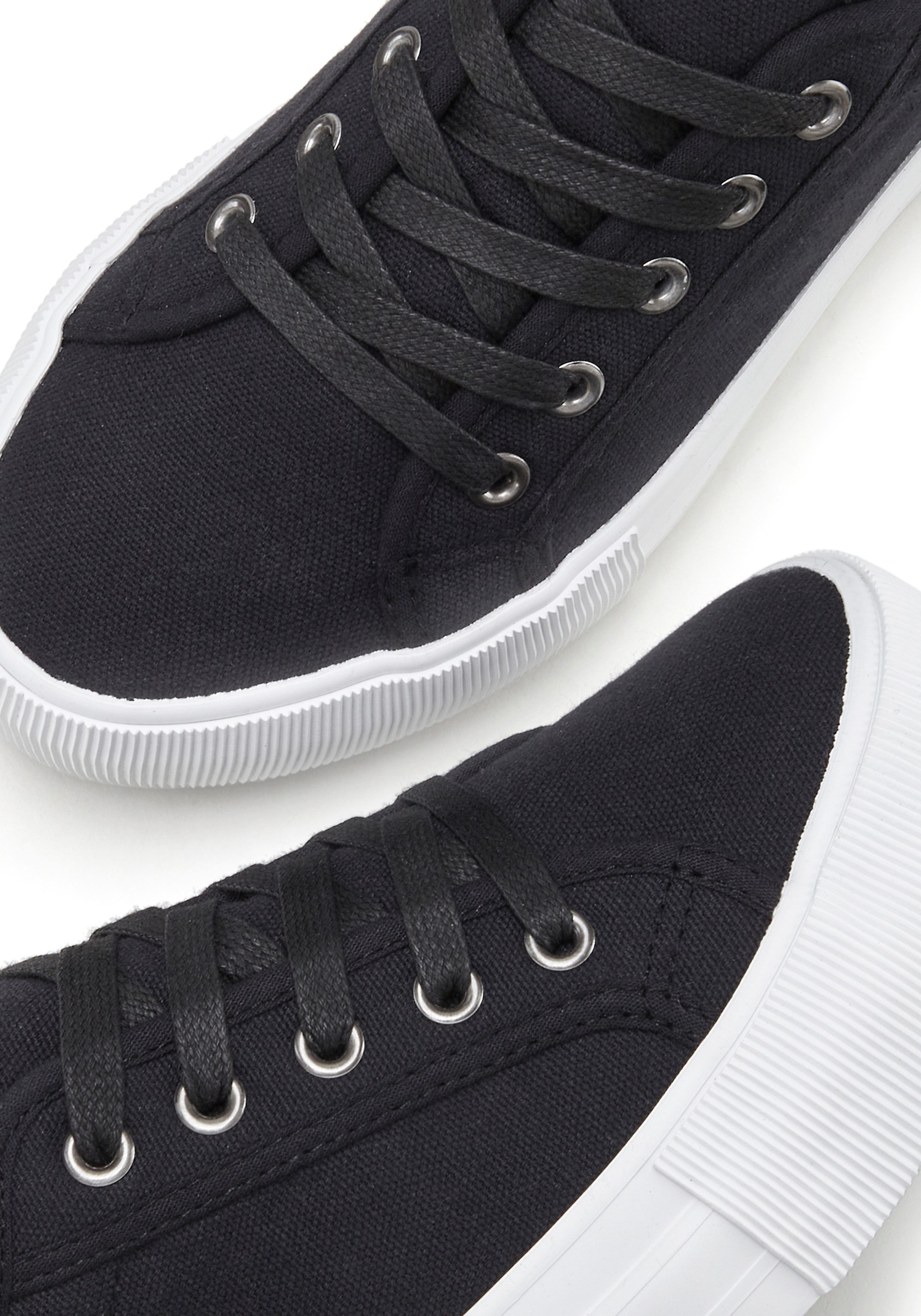 LASCANA Sneaker Schnürhalbschuh, Freizeitschuh aus Textil mit Plateausohle