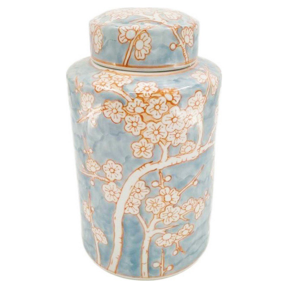 DKD Home Decor Dekovase Vase DKD Home Decor Porzellan Blau Orange Orientalisch 18 x 18 x 30 cm