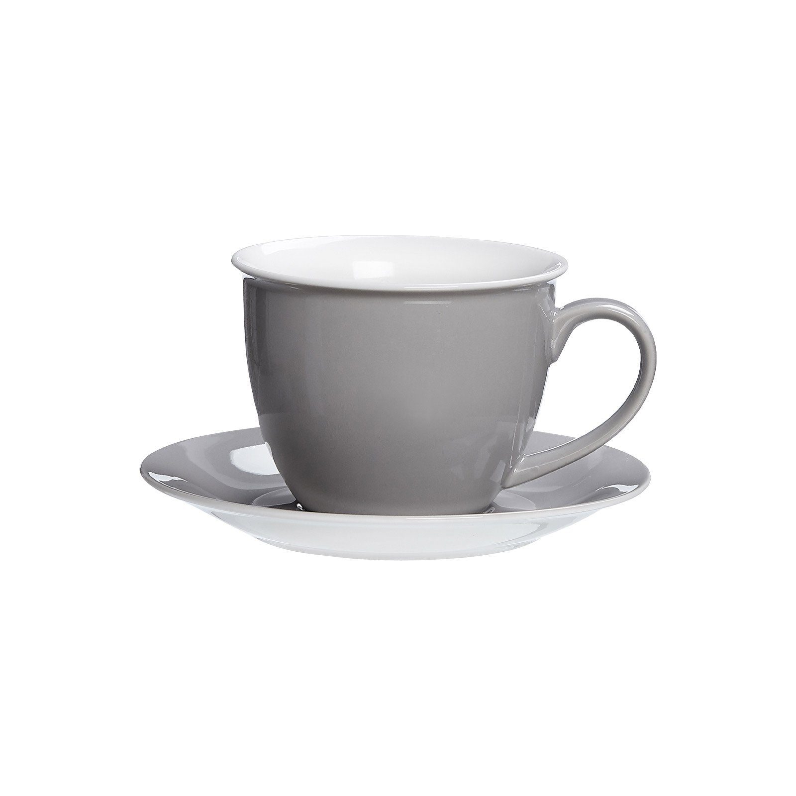 Ritzenhoff & Breker Tasse Doppio Milchkaffee Tasse mit Untertasse 350 ml, 2-tlg., Porzellan