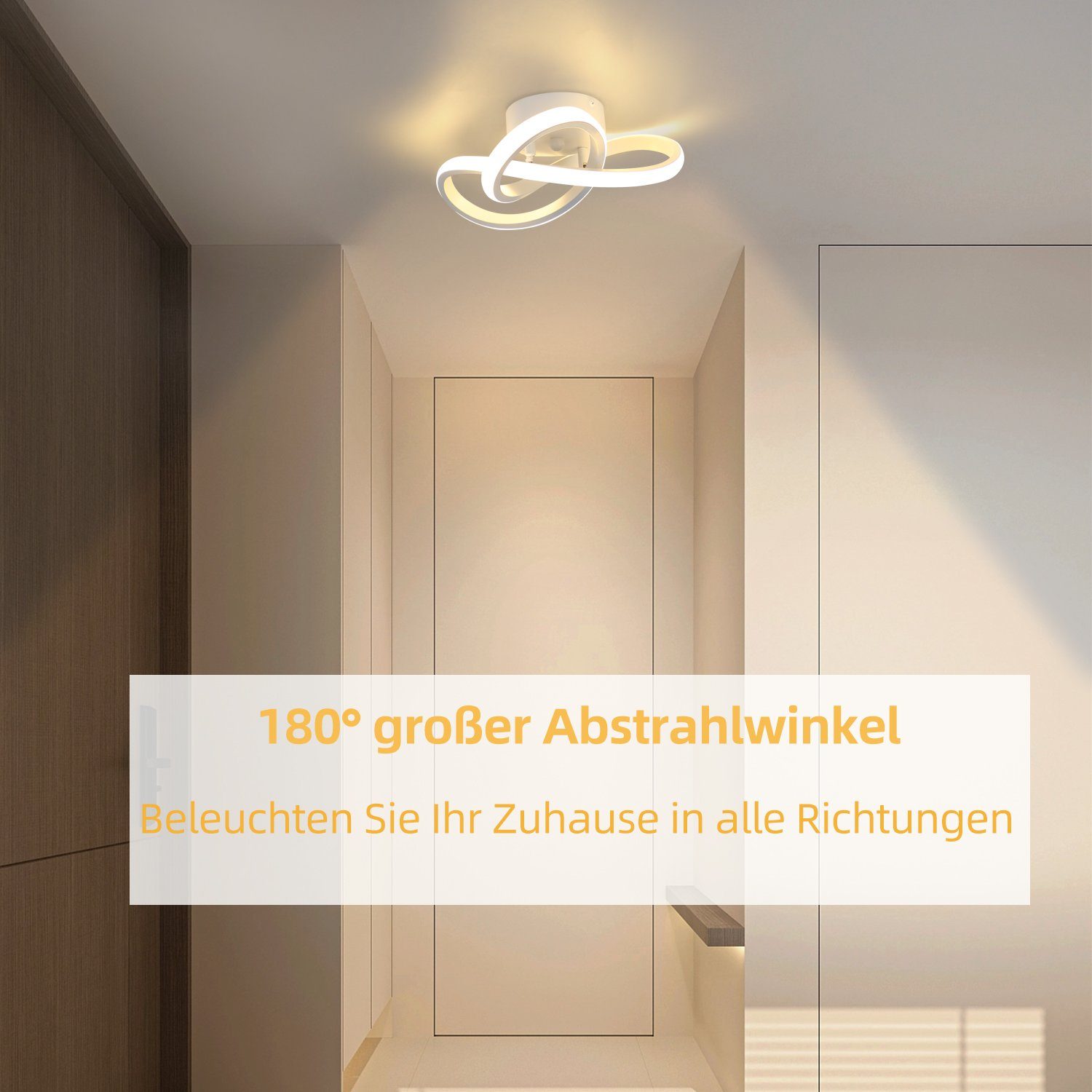 fest Schlafzimmer, 3 Warmweiß Deckenleuchte LED ZMH verflochten LED weiß Blatten modern 3000K, für integriert, Design