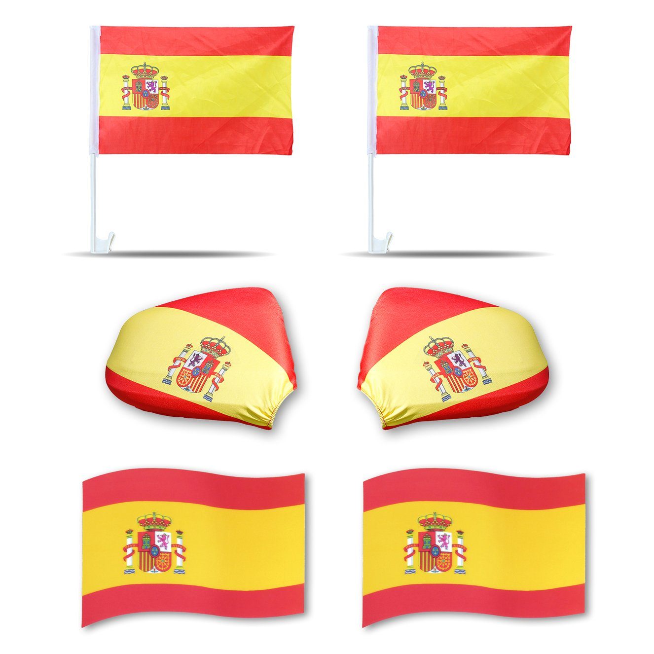 3D-Effekt Fahne "Spanien" Spain Magnet Flaggen, Fanpaket Magnete: Fußball 3D Sonia Außenspiegel Originelli