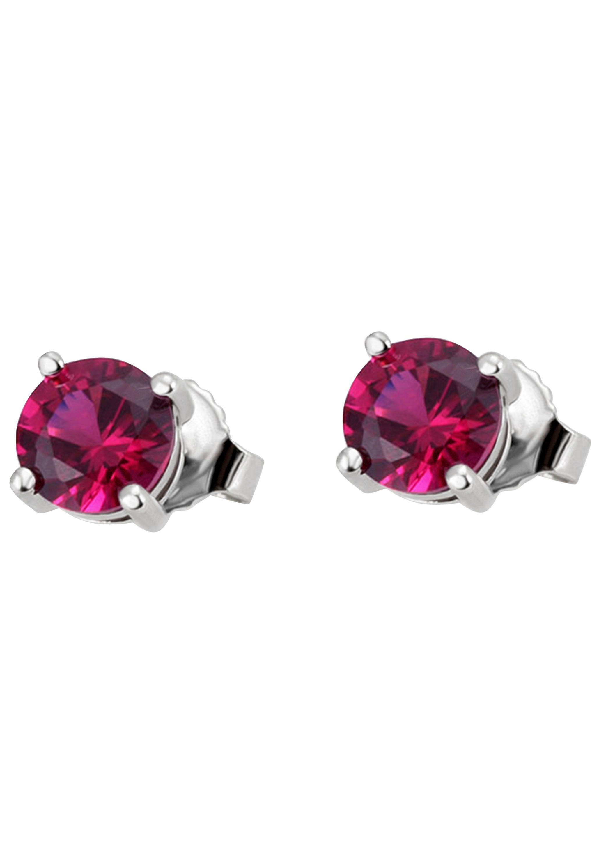 Firetti Paar Ohrstecker Schmuck Geschenk Silber 925 Ohrschmuck pink, mit Zirkonia (synth)