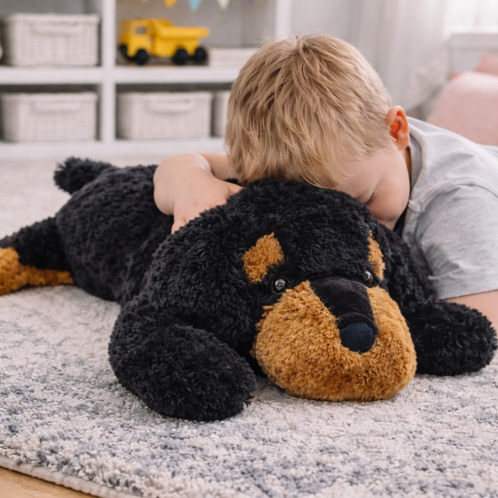 Sweety-Toys Kuscheltier Sweety Toys 5512 Rottweiler Plüschhund - ca. 80 cm groß - schwarz