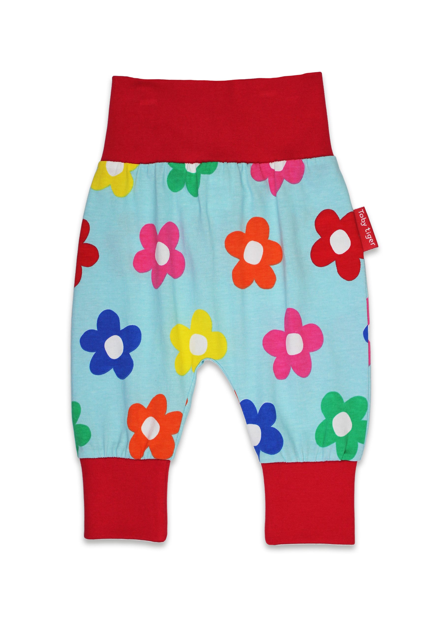 Toby Tiger Schlupfhose Hose mit Regenbogenblumen Print