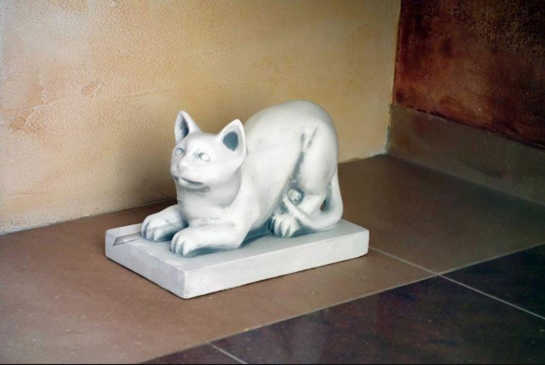 Tierfigur Garten Dekoration Katze Terrasse Stein Figuren Figur Deko Statue