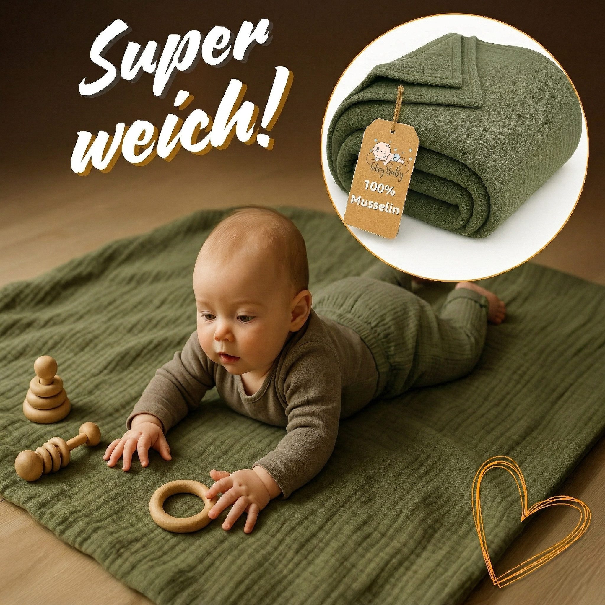 Babydecke Musselin Decke Baumwolle Kuscheldecke Pucktuch Kinder, Totsy Baby