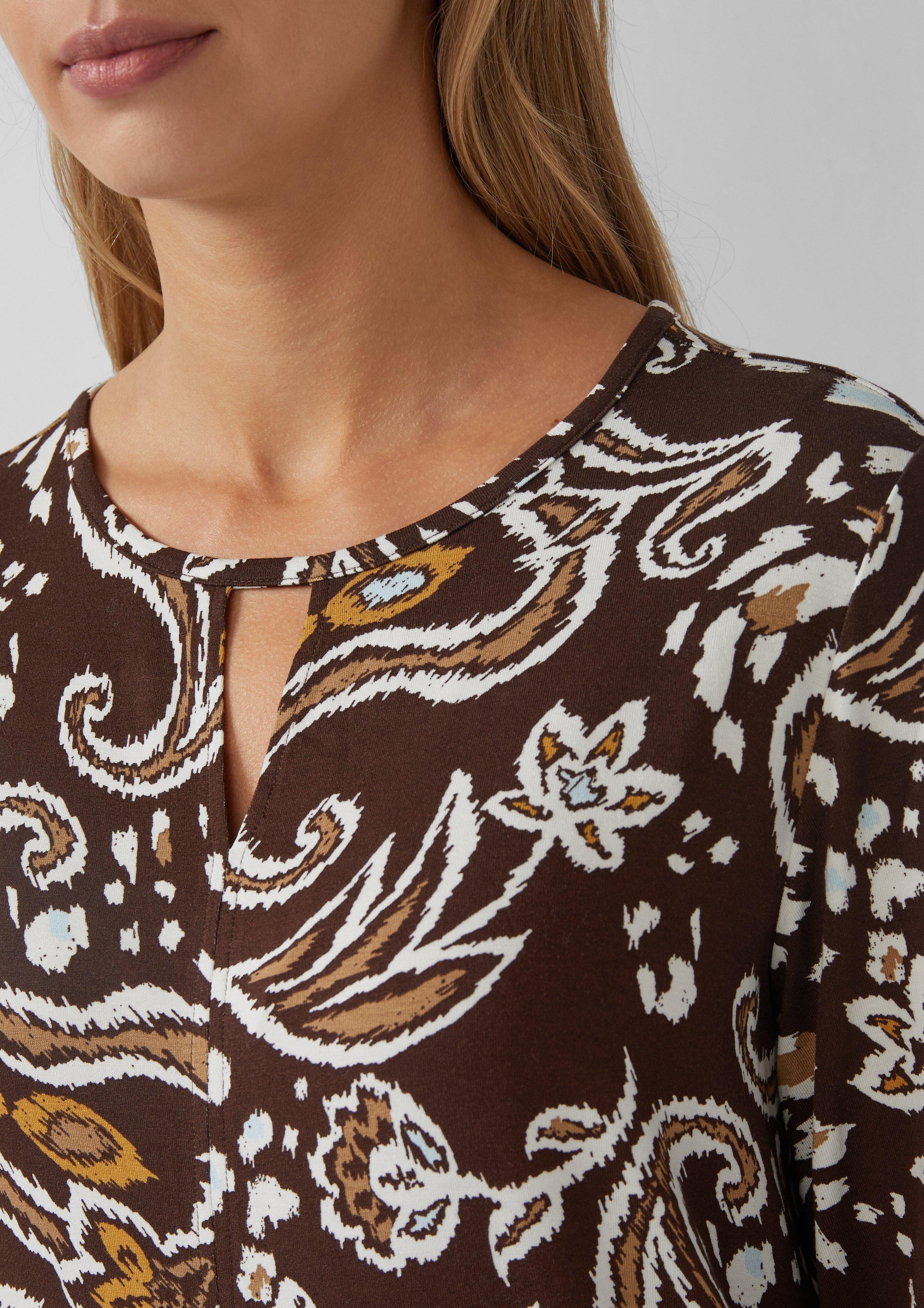 s.Oliver Langarmshirt Gemusterte Bluse im Relaxed günstig online kaufen
